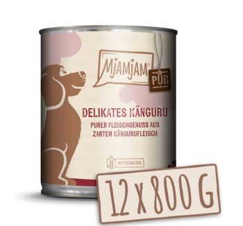 MjAMjAM Hund Känguru pur - 12x 800g