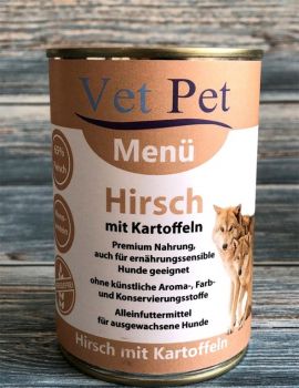Vet Pet Menü Hirsch & Kartoffel - 6x 400g