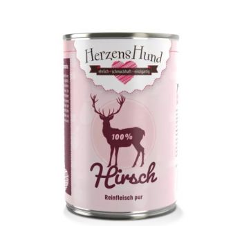 HerzensHund Hirsch pur Reinfleisch - 12x 400g