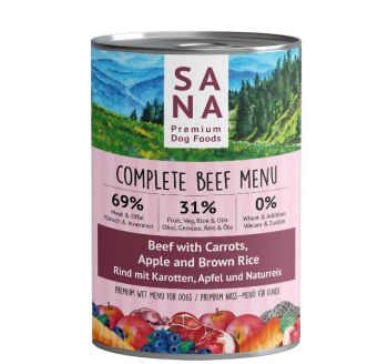 Sanadog Rind mit Karotten & Reis Menü - 800g