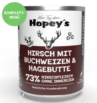 Hopeys Hirsch mit Buchweizen & Hagebutte Menü - 800g