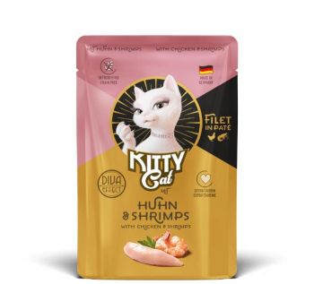 Kitty Cat Filet in Paté Huhn & Shrimps - 85g