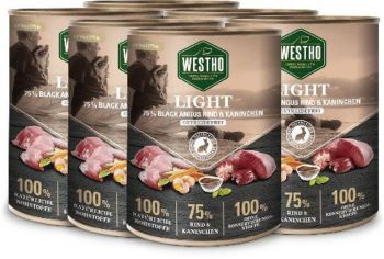 WESTHO Nassfutter Light Black Angus-Rind & Kaninchen - 24x 800g
