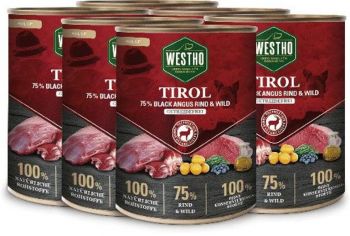 WESTHO Nassfutter Tirol Black Angus-Rind & Wild - 24x 800g
