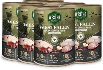 WESTHO Nassfutter Westfalen Ente, Pute & Huhn - 24x 800g