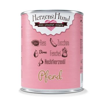 HerzensHund Pferd mit Reis & Zucchini Menü - 800g