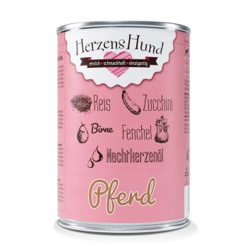 HerzensHund Pferd mit Reis & Zucchini Menü - 400g