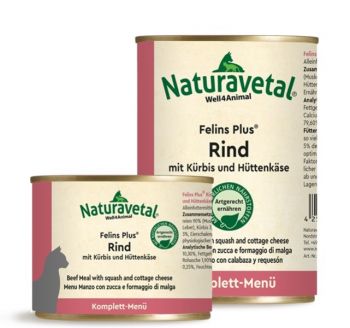 Naturavetal Felins Plus Kaninchen mit Karotte & Katzenminze Menü - 400g
