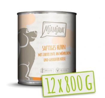 MjAMjAM Hund Huhn & Ente Menü - 12x 800g