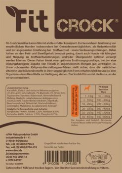 cdVet Fit Crock Sensitive Lamm Mini - 10kg