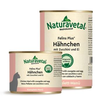 Naturavetal Felins Plus Hähnchen mit Zucchini & Ei Menü - 400g