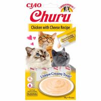 Inaba Churu Cat Snack Püree Huhn mit Käse - 4x 14g