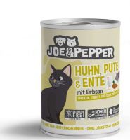 Joe & Pepper Cat Huhn, Pute & Ente mit Erbsen - 400g